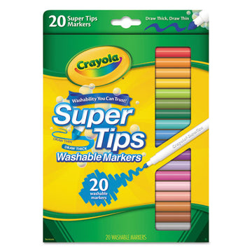 Crayola® Washable Super Tips Markers, Fine-broad Bullet Tips, Assorted Colors, 20-set freeshipping - TVN Wholesale